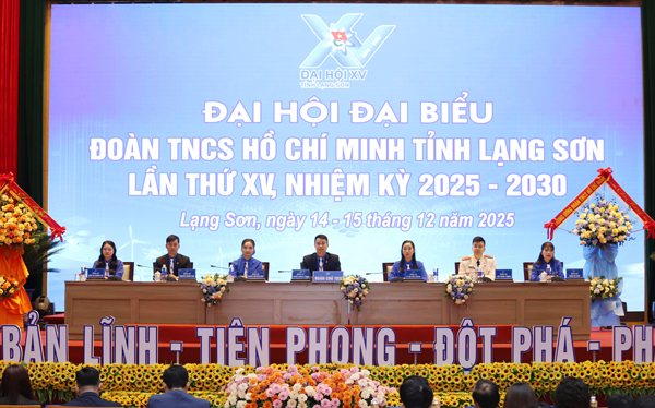Khai mạc phiên thứ nhất Đại hội đại biểu Đoàn TNCS Hồ Chí Minh tỉnh Lạng Sơn lần thứ XV