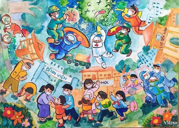 Sinh viên Kiến trúc vẽ tranh tặng Lực lượng chống dịch Covid19 Thành Đoàn  TPHồ Chí Minh