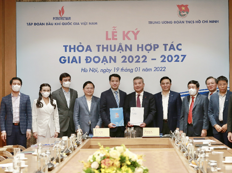 Trung ương Đoàn và Tập đoàn Dầu khí Quốc gia Việt Nam ký kết thỏa thuận hợp tác, giai đoạn 2022-2027