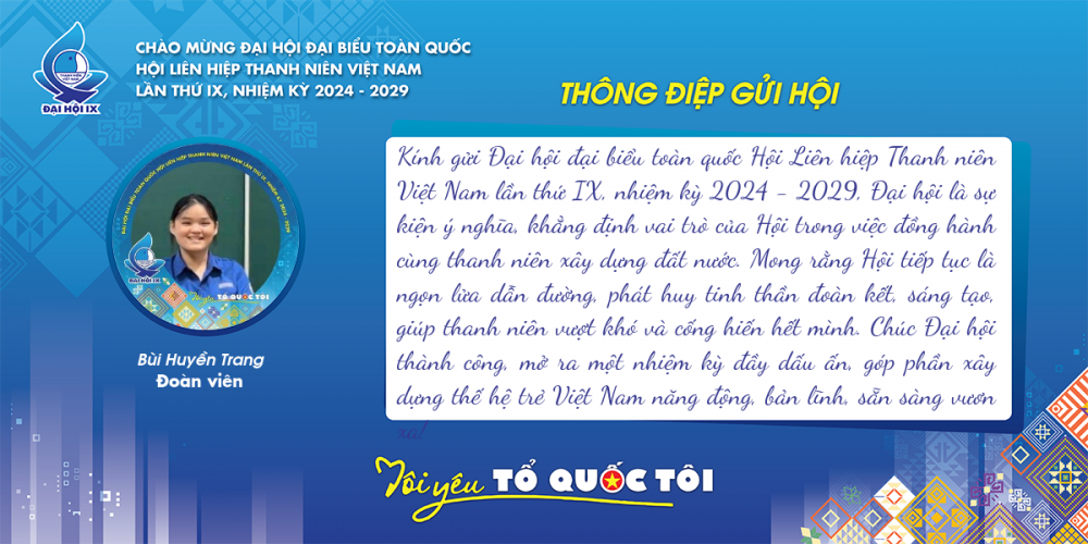 Đoàn viên, thanh niên cả nước gửi lời chúc đến Đại hội đại biểu toàn quốc Hội Liên hiệp thanh niên Việt Nam lần thứ IX