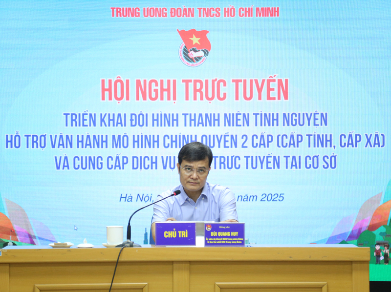 Hội nghị trực tuyến triển khai đội hình thanh niên tình nguyện hỗ trợ vận hành mô hình chính quyền 2 cấp và cung cấp dịch vụ công trực tuyến tại cơ sở