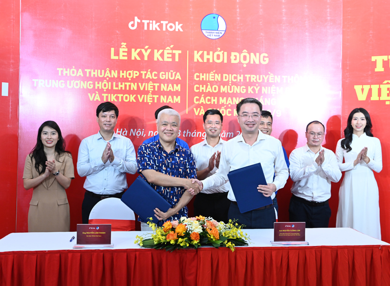 T.Ư Hội LHTN Việt Nam và TikTok Việt Nam ký thỏa thuận hợp tác giai đoạn 2025 - 2029
