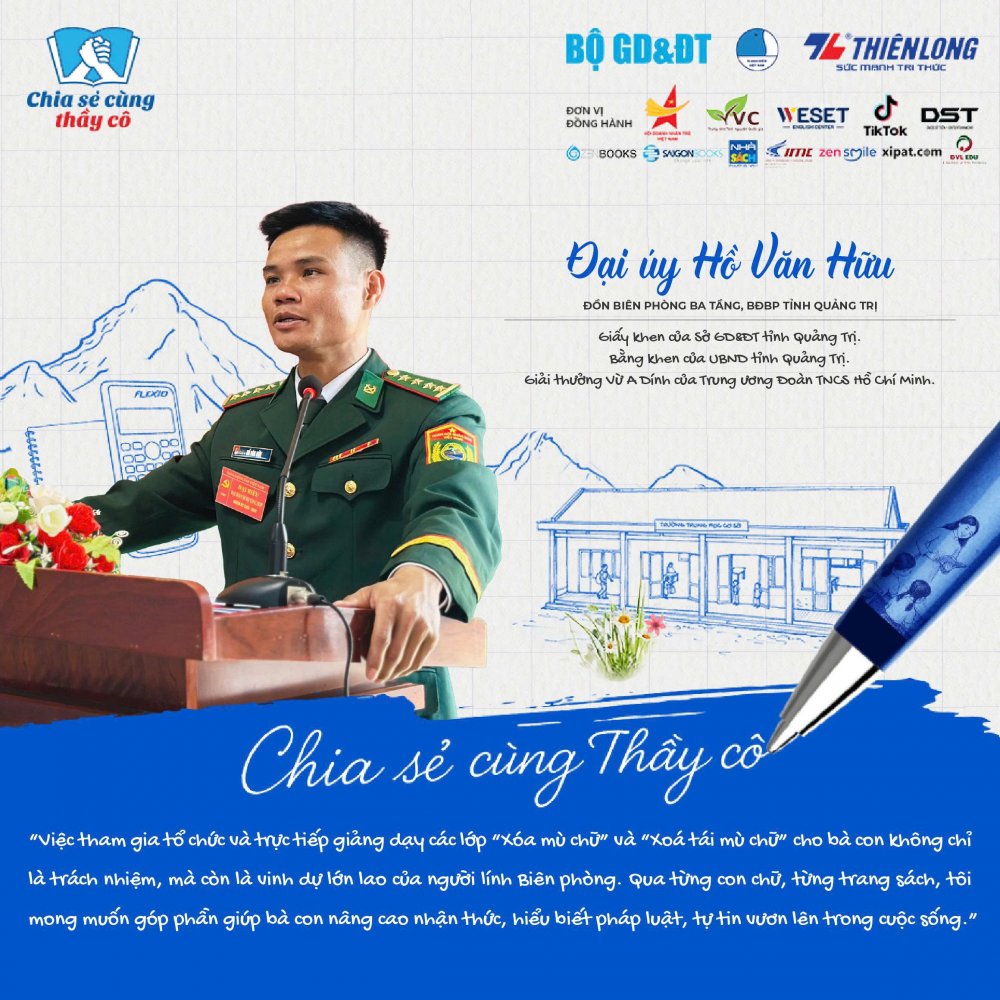 Đại úy biên phòng 5 năm đứng lớp xóa mù chữ ở A Dơi