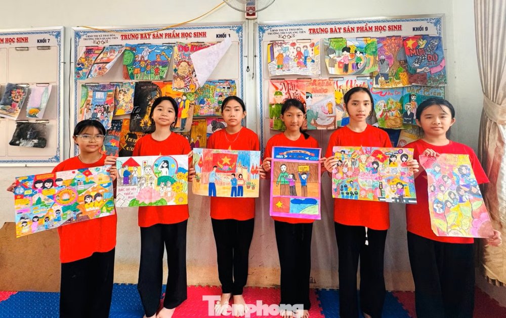 Thiếu nhi Nghệ An thể hiện tình cảm kính yêu, lòng biết ơn sâu sắc với Bác Hồ qua tranh vẽ