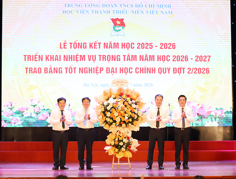 Học viện Thanh thiếu niên Việt Nam tổng kết năm học 2025-2026, triển khai nhiệm vụ trọng tâm năm học 2026-2027 và trao bằng cử nhân đợt 2/2026