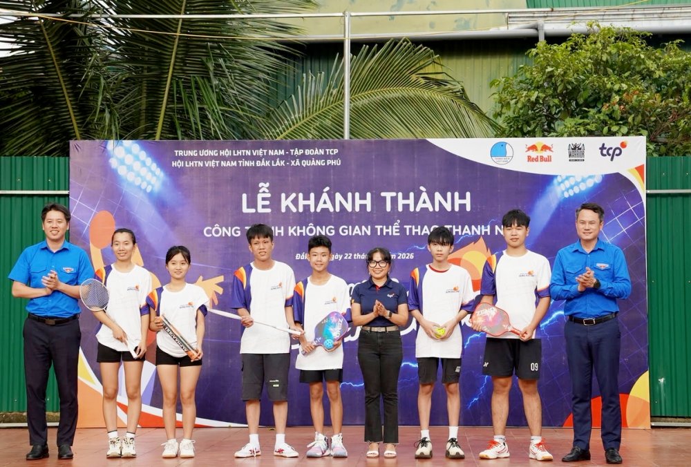 Khánh thành không gian thể thao thanh niên tích hợp sân pickleball ở Đắk Lắk